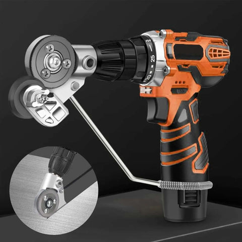 Plate Cutter Drill Attachment For Metal Sheets Upgraded 2024 Nibbler Drill Shears Fast Cutting Tool Adapter attached to drill