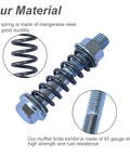 Premium Heavy Duty Car Exhaust Manifold Bolt Set, tough M10x1.5 steel bolt with spring detail for high-temperature use.