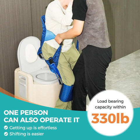 Heavy Hitter Patient Transfer Sling 330Lbs With Slide Board For Wheelchair Car And Bed Mobility Aid Rig With Detachable Cushion in use.