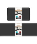 Ergonomic Anti Fatigue Kitchen Floor Mat Set 17.3 By 28 Inches And 17.3 By 60 Inches Cushioned Waterproof PVC Mats For Kitchen Home Office Laundry Non Slip Comfort Underfoot, showing two dark grey mats with packaging.