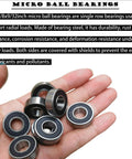 10 pcs R6-2RS miniature deep groove ball bearings, 3/8 in ID x 7/8 in OD x 9/32 in wide, double rubber sealed