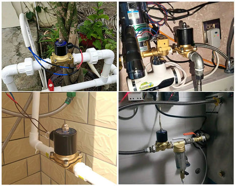 Installation examples of One-Half Inch Electric Solenoid Valve 2W-160-15 AC110V Brass Normally Closed Valve For Water Air Oil And Gas 15 mm