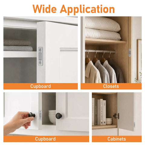 Ultra Slim Magnetic Cabinet Door Catch Set Of 8 With Strong Self Adhesive Mounting for cupboard and closet applications