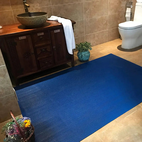 Non Slip Commercial Drainage Floor Mat For Wet Areas 3x10 Ft 0.22 Inch Thick Outdoor Indoor Blue Perfect For Pools Bathrooms Patios Garages Restaurants Bars And Other High Traffic Wet Zones