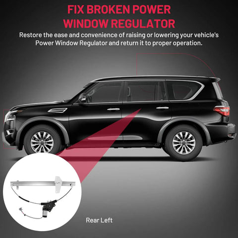 Rear Left Power Window Regulator With Motor For 2004 Through 2015 Nissan Armada Pathfinder Armada Titan Replacement Part Replaces 748 980