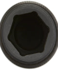 Heavy Duty 3/8 Inch Drive 14mm Metric Deep Impact Socket With Solid Six Point Universal Profile For No Slip Grip And Serious Torque Power close-up top view