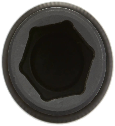 Heavy Duty 3/8 Inch Drive 14mm Metric Deep Impact Socket With Solid Six Point Universal Profile For No Slip Grip And Serious Torque Power close-up top view