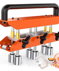 Three Station Edge Roller Bender With Locking Pliers For Roofing And Sheet Metal Pro Grade Side Bending Tool With 0 To 90 Degree Angles Adjustable From 0.5 To 5 Inches Bends Large Capacity Heavy Duty Metal Working Tool. Close-up view.
