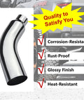 Exhaust Elbow Adapter 4 Inch To 6 Inch With Integrated Steel Clamp Leak Free Installation; chrome finish highlights
