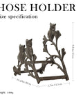 Owl Cast Iron Hose Holder For Wall Mount, Heavy Duty Garden Hose Hanger With Vintage Style, Three Owl Design, Size Specifications View