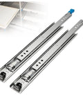 Heavy Duty Full Extension Drawer Slides 52 Inch Telescopic Runners With Lock shown from the side with rail and mounting hardware.