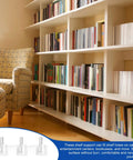 Bookshelf using 20 Pack Plastic Shelf Support Pegs For Cabinets And Shelves Compatible With Glass And Wood Boards 3mm Brackets