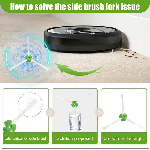 Replacement Side Brush For iRobot Roomba I Series And J Series And E Series Including I7 I7 Plus I8 I3 I6 Plus E5 E6 E7 5150 6198 7150 7550 Vacuum Cleaners Six Pack solution illustration