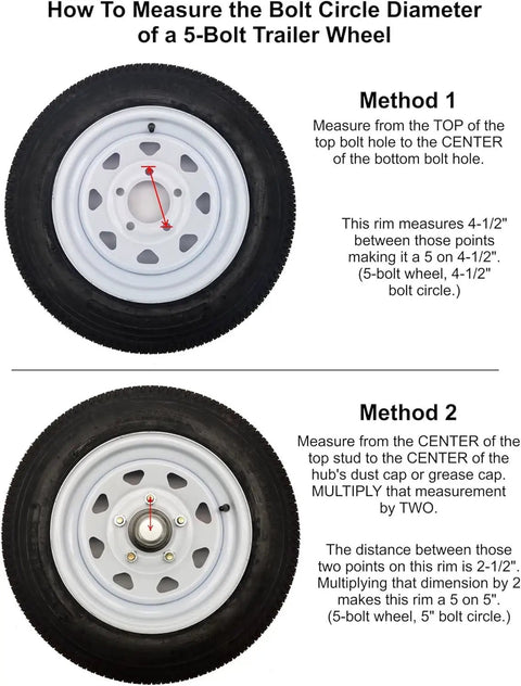 How To Measure the Bolt Circle Diameter of a 5-Bolt Trailer Wheel, 5 on 4-1/2 inch and 5 on 5 inch