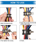 Step-by-step guide using Heavy Duty 304 Stainless Steel Cable Clamps Set With Rubber Cushioned P Clamp Design on cables
