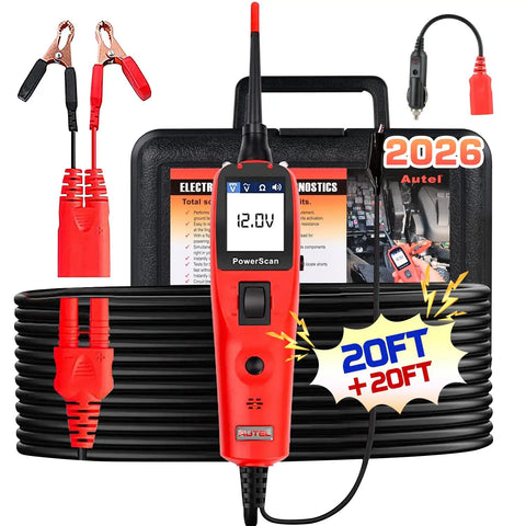 All-In-One Power Circuit Tester Kit For Cars 12-24V Automotive Electrical Probe With Short Finder Pro-Grade AC DC Current And Resistance Duty Cycle Meter 20 Foot Extension Cord Works On 99 Percent Of Cars