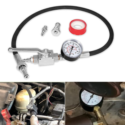 Ford 6.0L 7.3L Powerstroke Diesel High Pressure Oil System IPR Air Test Tool Kit with leak detection and gauge visible