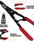 Heavy Duty 10 Inch Spindle Snap Ring Pliers Set With Ratchet Lock For Internal And External Circlips Quick Install And Removal Tool Kit For Ford And General Auto Repair 2025 Upgraded Model Built Tough, red handles, replaceable tips