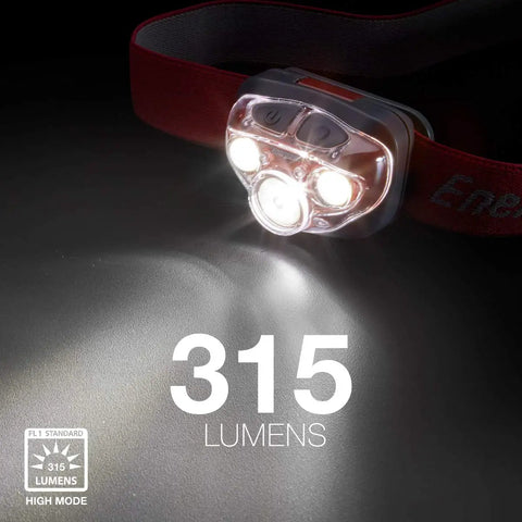 Pro-315 LED Headlamp With IPX4 Water Resistance All Weather Hands Free Light For Outdoors Camping Running Storm Survival Emergency LED Flashlight Batteries Included shining 315 lumens