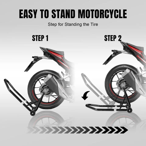 Heavy Duty Rear Swingarm Paddock Stand With Spool Mount, 500 Lb Capacity Wheel Lift For Sport Bikes, Fits Most Models Like Yamaha Honda Kawasaki, Black Powder Coat, Built To Last