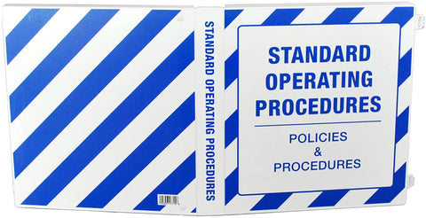 Industrial SOP Storage Case with Metal Binder Rings Fully Enclosed for Protection Bright Blue and White Striped Organizer