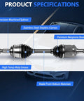 Beefy Front CV Axle Set For Toyota Camry 2007 To 2017 Avalon 2008 To 2016 And Lexus ES350 2007 To 2017 with specifications shown