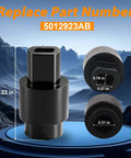 Dodge Ram Temperature Door Servo Coupling Replacement 05012923AB 5012923AB with dimensions and part number.