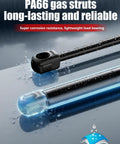 Gas Struts 17 Inch 45 Lbs 200N Replacement Set For Camper Shells Truck Topper Rear Window Cab Canopy Door Fits Leer ARE SnugTop Camper Shells Set Of 2 In Stock, PA66 material, close-up view.