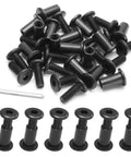 Tough As Nails M6x16 Hex Socket Cap Bolts Paired With Barrel Nuts And Allen Wrench 15 Piece Set with M4 wrench and black bolts.