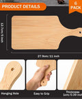 Top-view bamboo cutting board set, 11x5 inches, 0.39 in thick, hanging hole, 6-pack