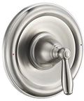 Pressure Balancing Tub And Shower Trim Kit For Posi-Temp Valve Brushed Nickel With Lever Handle And Temperature Indicator