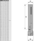 Technical drawing of ER32 Router Collet Chuck Extension Rod 32mm Shank By 100mm Length with dimensions and specifications.