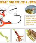 75 Piece Jig Head Hook Set With Assorted Round Jig Heads For Bass Crappie Trout Walleye Saltwater And Freshwater Fishing Tackle with bait keeper and soft lure examples