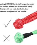 Red Recovery Ring And 2 Red Soft Shackles Kit For Synthetic Winch Rope One Half Inch By Twenty Two Inch Off Road Recovery Proper Use