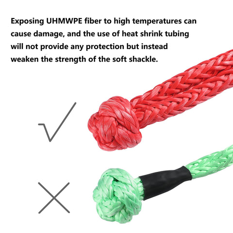 Red Recovery Ring And 2 Red Soft Shackles Kit For Synthetic Winch Rope One Half Inch By Twenty Two Inch Off Road Recovery Proper Use
