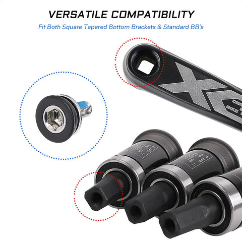 2 Pack 8mm Hex Crank Arm Fixing Bolts With Caps For Capless Bottom Bracket Heavy Duty Bike Axle Screws display with bottom brackets