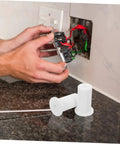 Awesome LIFKOME Silicone Wall Hole Plugs Cover Grommets For Cable Routing With Easy Install Antenna Protectors Keep Wiring Super Neat And Tidy Like A Pro white silicone wall hole plugs, installed and shown beside wiring opening
