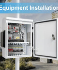 Beefy Outdoor Electrical Box With Thermostat And Fan for weatherproof protection installed on pole, IP65 waterproof, open view