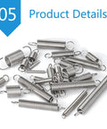 Heavy Duty Stainless Steel Dual Hook Tension Spring 12mm OD Extension Spring assortment, ideal for tough repairs and DIY projects.
