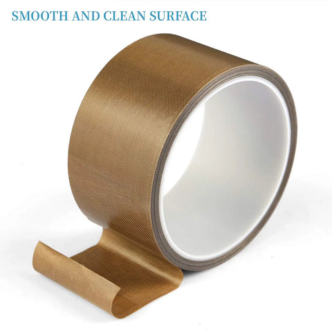 High Temperature Teflon Tape For Vacuum Sealer And Hand Impulse Sealers 2 Inch Wide 33 Feet Long Zero Point Thirteen Millimeter Thick Ideal For Wood Cabinets Drawers Furniture Heat Resistant Sealing