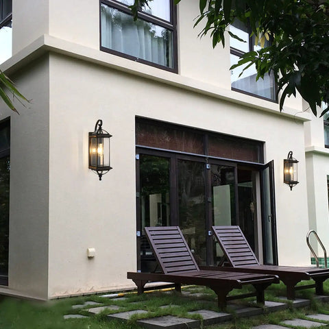 Copper Outdoor Wall Light 20 Inch Oil Rubbed Bronze Anti Rust Exterior Lantern Waterproof Wall Mount on modern patio wall