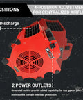 Red Beast Mode 3 Speed Floor Blower Fan Delivers 1200 CFM For Quick Drying And Ventilation with four-position adjustment
