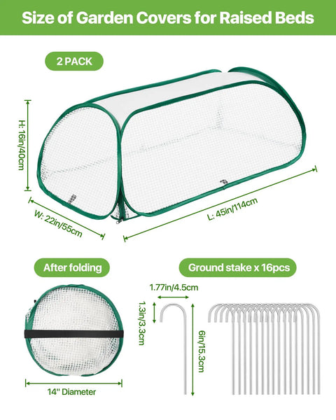 Raised Bed Garden Greenhouse Covers For Seedlings And Germination Humidity Domes With Freeze Protection And Pest Shield 2 Pack For Early Growth And Seedling Propagation