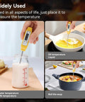 Digital Food Thermometer With Automatic Calibration For High Accuracy Cooking, Waterproof Pocket Thermometer used in various cooking setups