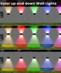 Level Up Your Backyard With Badass Multicolor Solar Fence Lights That Bring Sick Lighting Vibes And Weather Resistant IP67 Design For Patios Porches Gardens And Garages Featuring Dusk To Dawn Sensor Six Pack showcasing multiple color modes on a wooden fence.