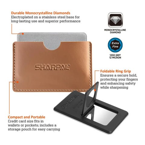Credit Card Sized Diamond Sharpener With 1200 Grit For On The Go Edge Refinement Pocket Knife And Tool Sharpening Stone Ultra Portable Razor Sharp Edges Instantly For Everyday Carry And Gifts