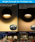 Bright deck and fence lighting with 12 Pack 3CCT LED Low Voltage Deck Lights With Selectable 2700K 3000K 4000K Color Temp 12 To 36 Volt AC DC Black Die Cast Aluminum Housing Frosted Glass Lens UL Listed Landscape Fence And Pathway Lighting
