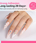 Hand with 3D nail art using Two Pack Rhinestone Glue For Nails Ultra Strong 3D Gel Nail Art Adhesive For Nail Charms Gems