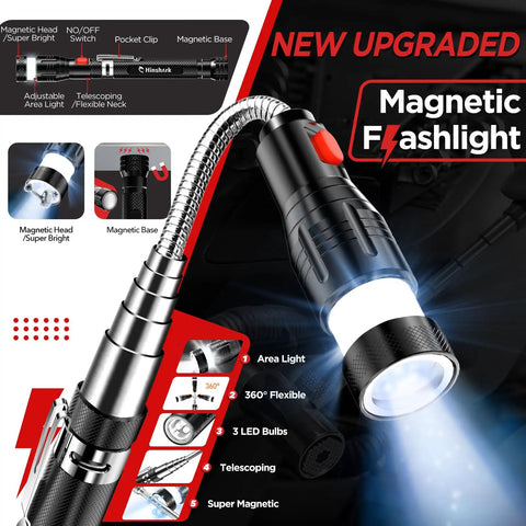 Extendable Telescoping Magnetic Pickup Tool for Men, Perfect Fathers Day Gift for Husband Dad and Son, From Daughter Wife or Friends, Cool Gadget for Auto Workbench, Birthday Anniversary Gift for Him
