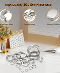 Massive 1000 Pieces Spring Lock Washers Set In 304 Stainless Steel Nine SAE Sizes From M2 To M12 Split Lock Washers For Screws And Bolts Corrosion Resistant DIY Auto Marine Hardware Kit, assorted rings